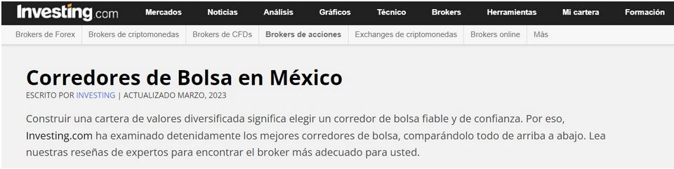 Mejores brokers de México