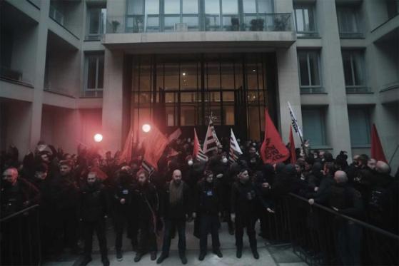 Francia: Manifestantes protestaron en las oficinas de BlackRock en París contra la reforma pensional