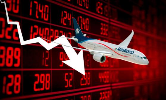 Aeroméxico continúa en declive; acciones caen a doble dígito