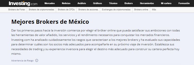 Mejores brokers de México